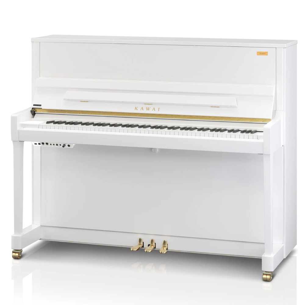 KAWAI K-300 AR2 WH/P AURES / 122 cm Hibrit Parlak Beyaz Duvar Piyanosu